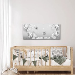 Tablou - Design flori și fluturi (120x50 cm)