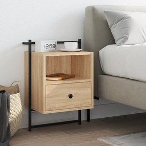 833435 vidaXL Noptieră de perete, stejar sonoma, 40x30x61 cm, lemn prelucrat
