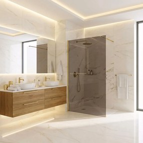 Paravan de dus Rea Flexi Brown / Brush Gold 140