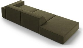 Canapea 3 locuri cotiera stanga, Jodie, Micadoni Home, BL, 262x102x70 cm, catifea, verde