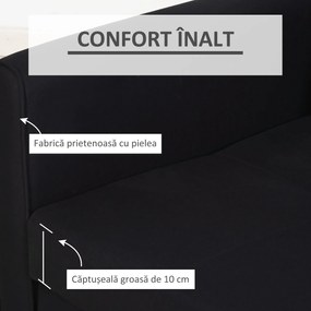 HOMCOM Canapea Extensibila 2 Locuri cu Spațiu de Depozitare Design 2 în 1 pentru Salon Sufragerie Dormitor | Aosom Romania