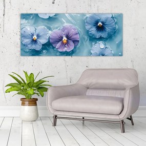 Tablou - Violete în apă (120x50 cm)
