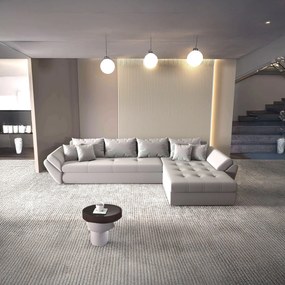 Colțar extensibil dumonde cu ladă de depozitare si sezut confortabil din spuma high-density, Loana XL Royal Antracit II 335x185 cm