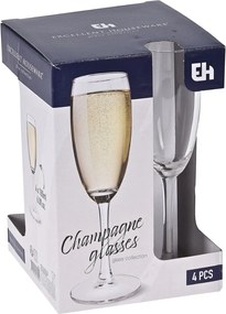 Set 4 pahare cu picior pentru șampanie 180ml