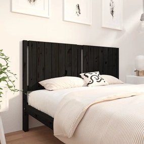 vidaXL Tăblie de pat, negru, 165,5x4x100 cm, lemn masiv de pin