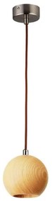 Lampă suspendată pe cablu 1xGU10/10W/230V, Ø 11 cm, lemn masiv/frasin