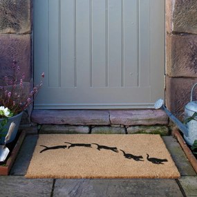 Covoraș de intrare din fibre de nucă de cocos 40x60 cm Jumping Cats – Artsy Doormats