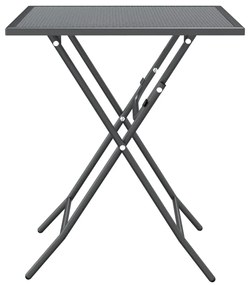 Set mobilier gradina 5 piese antracit plasa metalica expandata Lungime masa 60 cm, 5