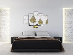 Tablou cu cerbi pictați (150x105 cm)