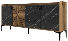 Dulap Venedik Walnut and Black Marble