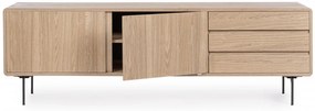 Comoda TV finisaj natural din lemn de Frasin, 160x40x50 cm, Widal Bizzotto