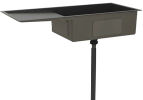 Chiuveta de bucatarie lucrata manual, negru, otel inoxidabil Negru, 100 x 44 x 20 cm