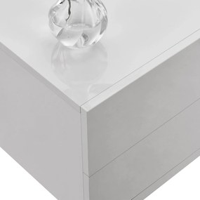 Noptiera 40x29x30 cm cu 2 sertare, alba
