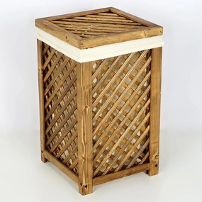 Cos pentru rufe din lemn, Verla, nuc, 57 cm