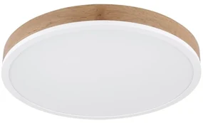 Plafoniera LED aluminiu alb, MDF aspect de lemn DORO 45cm