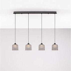 Lustra cu 4 pendule LED, Metal, Negru, Acrilic, DIONE