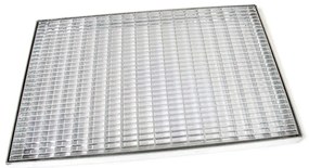 Covoraș metalic grilaj 50 x 100 x 3,3 cm, argintiu