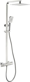 Set de duș cu baterie termostatică NAESBY, crom lucios