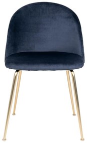 Scaune de dining din catifea albastru-auriu 2 buc. Geneve – House Nordic