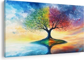Tablou – Arbore pictat al anotimpurilor (90x60 cm)