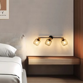 Brilagi - Spot BASKLITE 3xE27/15W/230V, lemn de cauciuc, negru