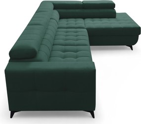 Colțar extensibil Nardo L dreapta - verde catifea Bluvel 78