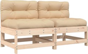vidaXL Canapele de mijloc cu perne, 2 buc., lemn masiv de pin