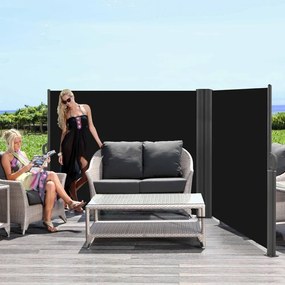 Marchiză -copertină retractabilă laterală dublă Avenberg VIOLETA - gri închis