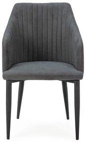 Set de scaune de sufragerie gri închis 2 buc. tapițat Nadi – Marckeric