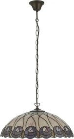 Endon 111985 - Candelabru pe lanț Tiffany HUTCHINSON 3xE27/10W/230V, diam. 50 cm