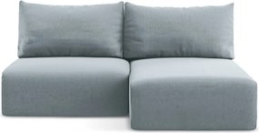 Colțar albastru extensibil/cu spațiu de depozitare cu tapițerie din catifea (cu colț pe partea dreaptă/cu șezlong) Kalena – Makamii