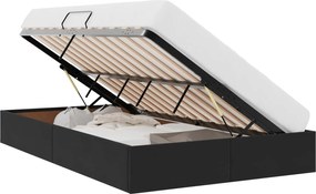 vidaXL Pat cu storage cu headboard Negru 120 x 200 cm Catifea