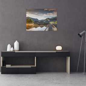 Tablou pe sticlă cu lac (70x50 cm)