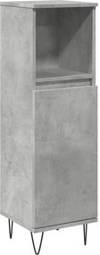 vidaXL Dulap de baie, gri beton, 30x30x100 cm, lemn prelucrat
