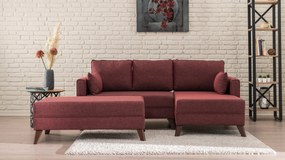 Canapea extensibilă de colț Bella Corner Sofa Right 2-Claret Red Rosu