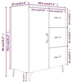 Servanta, stejar sonoma, 69,5x34x90 cm, lemn prelucrat 1, Stejar sonoma