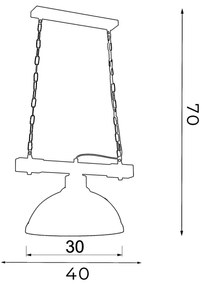 Lustră pe lanț HAKON 1xE27/60W/230V lemn închis
