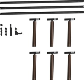 Sistem de iluminat pe șină modern negru cu 6 spoturi bronz închis monofazate - Slimline Avery