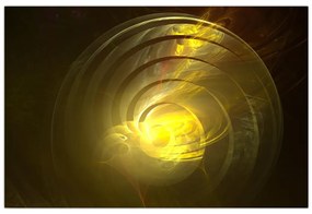Tabloul cu spirala abstractă în galben (90x60 cm)
