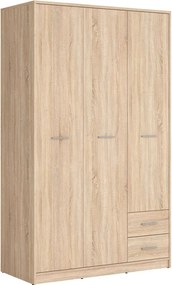 Dulap NEPO PLUS, stejar sonoma, PAL, cu 3 usi si 2 sertare, 119x55x197