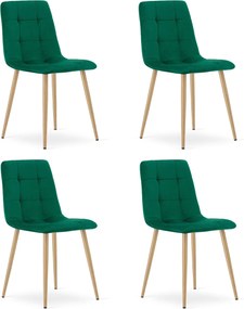 Scaun de catifea verde KARA