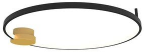 Lustra aplicata LED design inelar Ring negru, 60cm