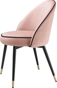 Set de 2 scaune design elegant LUX Cooper, catifea nude 114302 HZ