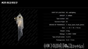 Aplica de perete cristal Bohemia N25 012/03/3