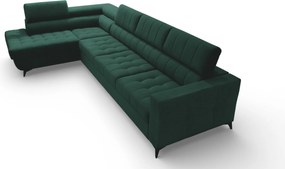 Colțar extensibil Nardo Maxi pe stânga - catifea verde Bluvel 78