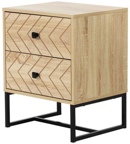 HomCom noptiera stil industrial, 2 sertare, 48x39,5x60cm | Aosom Romania