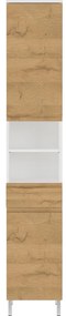 Dulap de baie înalt alb în decor stejar 34x190 cm Torrance - Germania