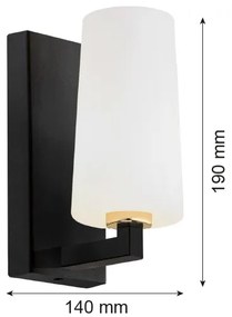 Lampă de perete CAMELOT PLUS 1xE27/15W/230V neagră/albă/aurie Argon 8056