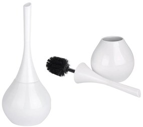 Perie WC cu suport FLAKON WHITE, Alb, 42,5x17 cm, WENKO