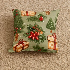 Husa de perna din microfibra CHRISTMAS PRESENTS 45x45 cm, verde